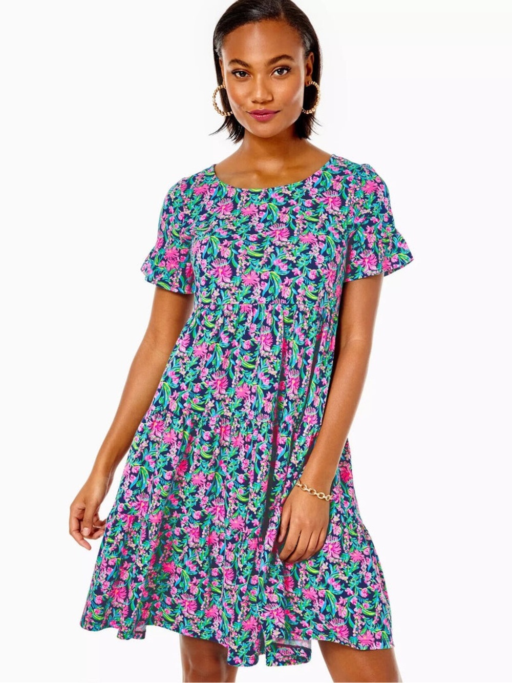 Lilly Pulitzer Sz Lg Jodee Short Sleeve Swing Dress
